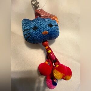 NWT Cat Keychain with Pom-Poms Hadmade from Hanoi Vietnam 🇻🇳